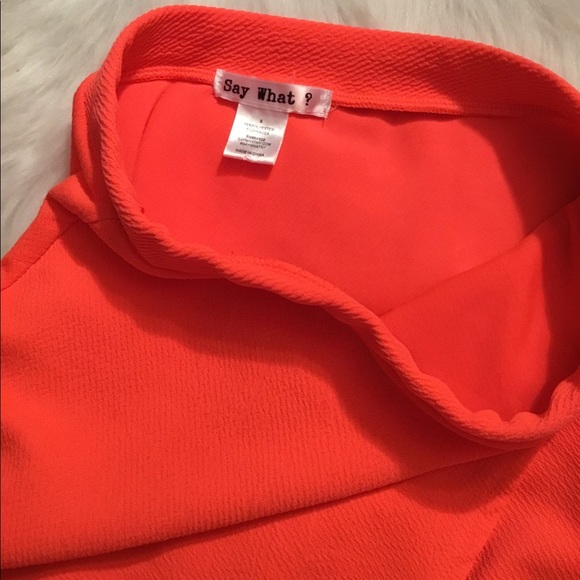 Neon Orange High Split Skirt - Picture 4 of 4